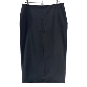 ABERCROMBIE & FITCH Front Slit Midi Skirt • Medium Petite • Black